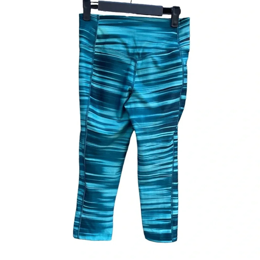 NIKE BLUE SPACE DYE CROPPED LEGGINGS - Picture 2 of 4